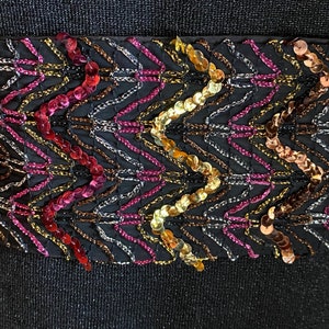Vtg Multi Colored Sequin Cummerbund 1980s