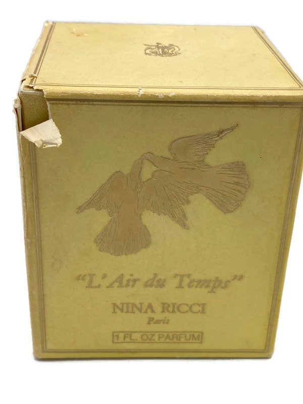 Vintage 1950's Nina Ricci Nr 52 L'air Du Temps Parfum Lalique Double Dove 30Ml 1 Oz Sealed Paris France Falcon Aux Deux Colombes