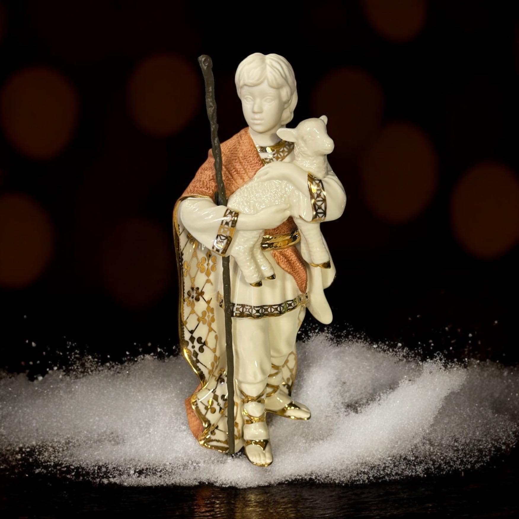 Vintage Lenox First Blessing Shepherd Boy With Lamb Christmas