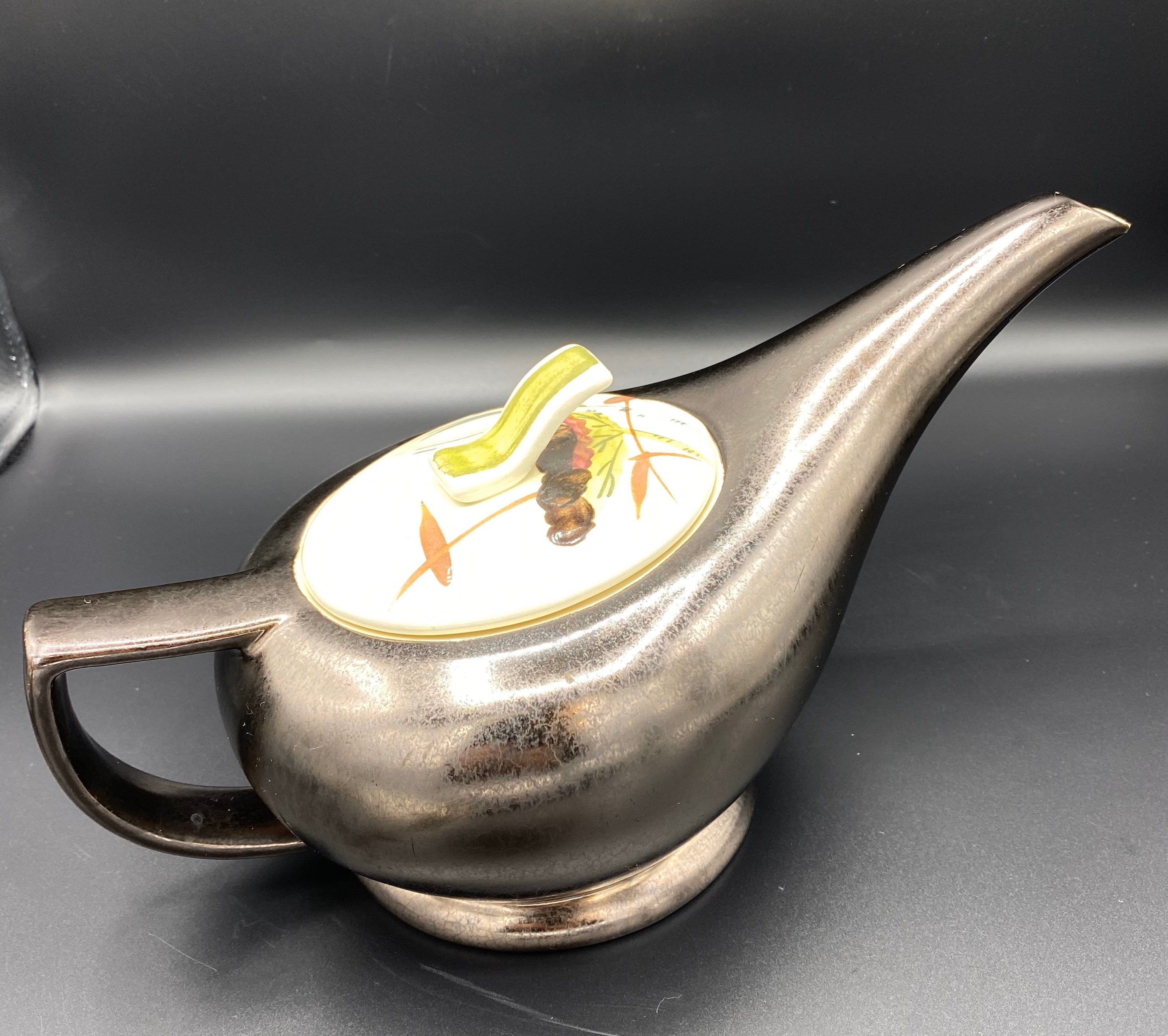Vintage Ted Wong Lotus Bronze Teapot with Lid