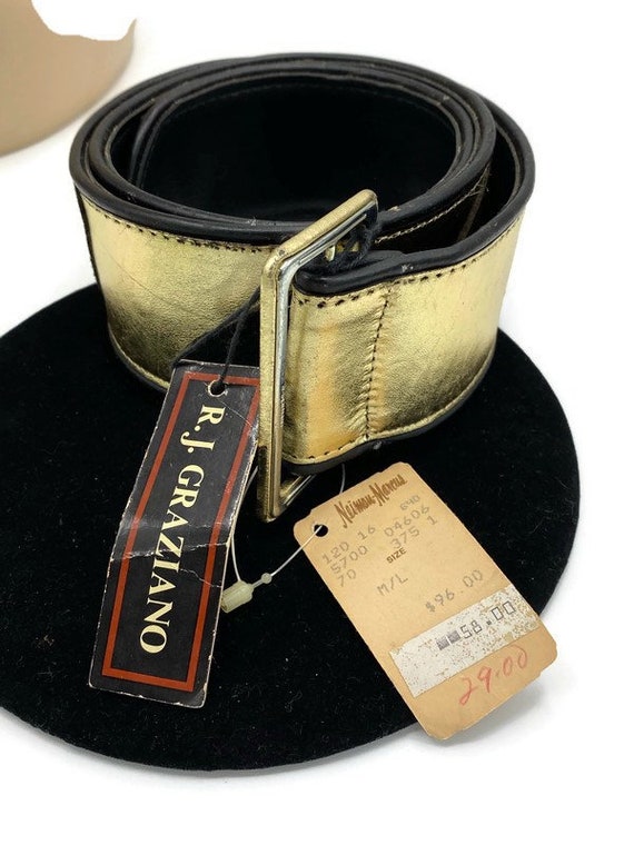 R.J Graziano black leather & gold chain wide belt in very good vintage condition R.J. Graziano | Accessories | Rj Graziano Red Leather Belt  main image 2