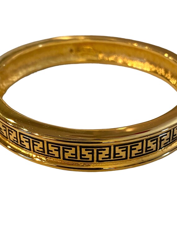 Vintage Heavy Gold Plated Black Enamel Double F Fendi