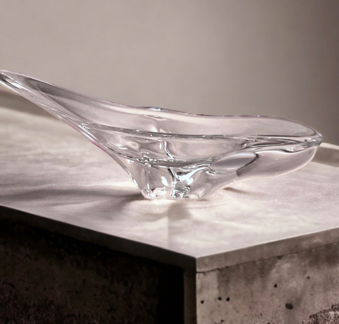 Vintage X Large Daum 1970s Mid Century Modern Table Art Glass