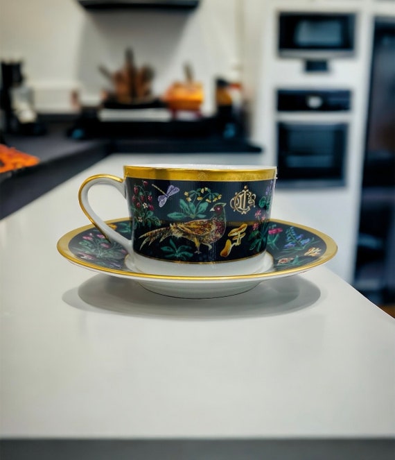 Vintage Christian Dior Licorne Unicorn Cup and Saucer Set Unused
