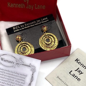 Vintage Intertwined Articulated Ribbed Hoop Kenneth Jay Lane Clip Earrings KJL dr9