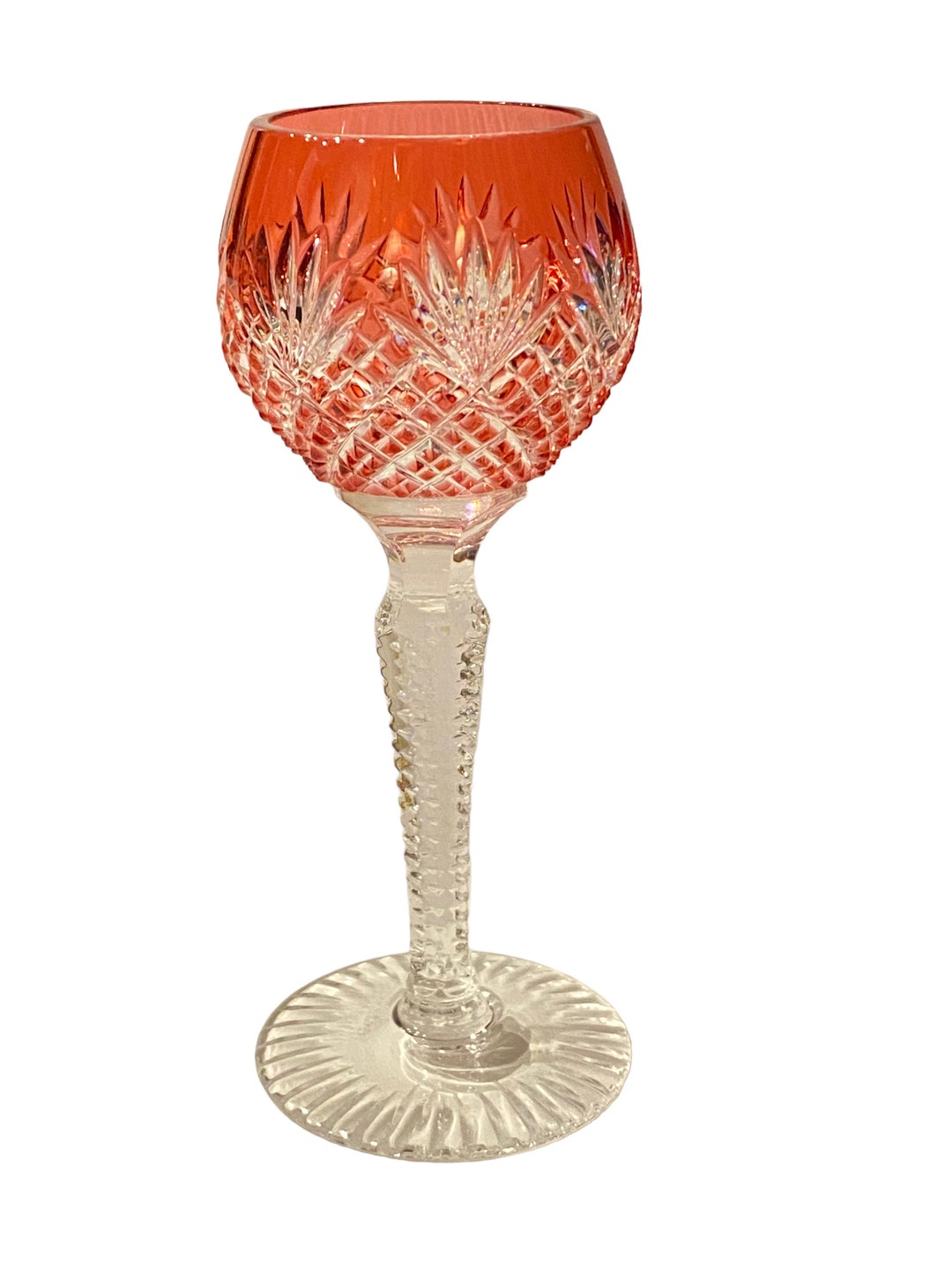 Vintage Rexxford Crystal West Germany Strawberry Diamond Cranberry