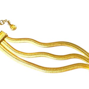 Vintage Gold Plated Givenchy Three Strand Snake Chain Bracelet
