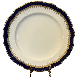 Vintage Coalport Cobalt Blue & Gold Spearpoint Salad or Dessert Plate 8” Free USA Shipping on All purchases over 35USD