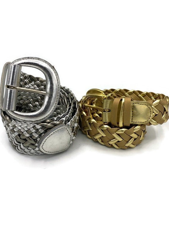Vtg Weave Silver and Gold Belts -as pictured - you