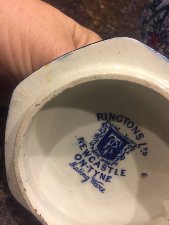 Vintage Rington's Limited Newcastle on Tyne Maling Ware Blue
