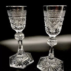 Vintage German Anna Hutte Bleikristall Clear Candle Taper Holders