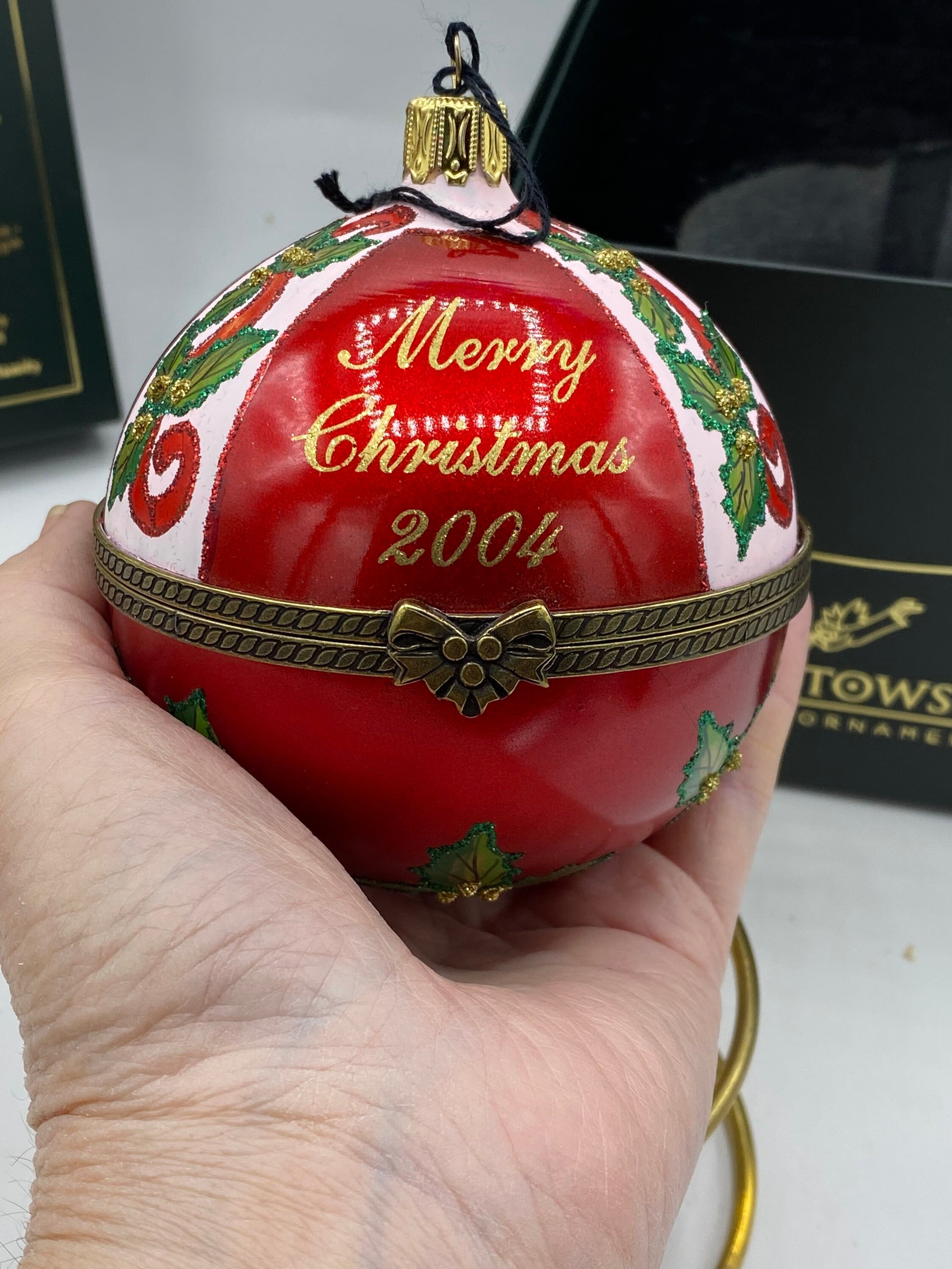 Vintage Komozja Mostowski Red Enamel Ornament With Crystal Accents