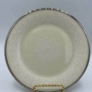 Vintage Lenox Moonspun Platinum Porcelain Salad Plate 8 1/8”