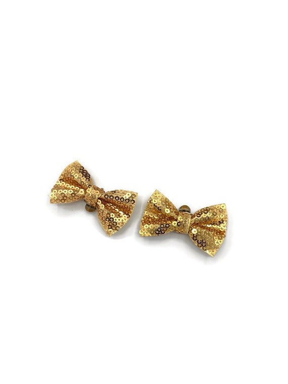 Vtg Gold Plate Mesh Bow ( Whiting Davis Style) Sh… - image 3