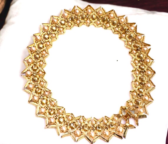 Vintage CAROLEE Gold Plated Pave Crystal again Pe… - image 7