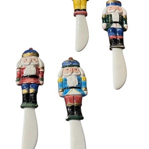 Vintage Fitz and Floyd Hand Painted Nutcracker Sweets Ceramic Butter Pate Spreaders