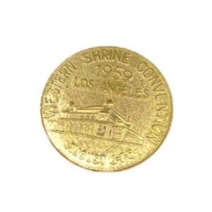 Vintage Token 1959 Los Angeles Welcome Al Malaikah Temple Shriners Masonic EE4