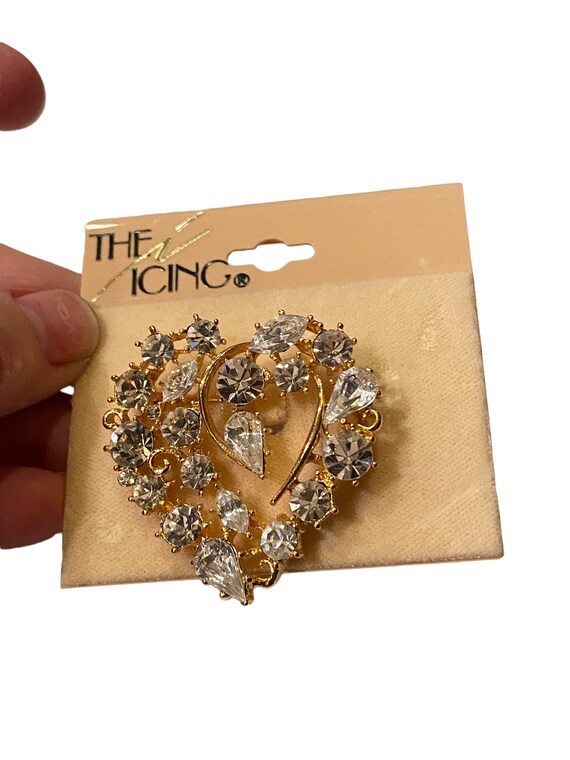 Vintage the Icing Crystal Heart Pin Brooch NN6 Etsy Sweden