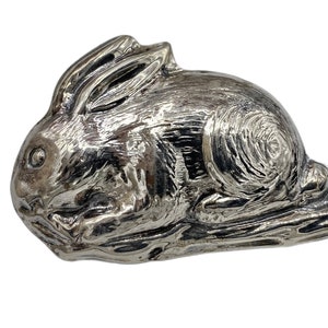 Vintage Sterling Silver 925 Mexico 19g Bunny Rabbit  Brooch Pin Pendant AD20