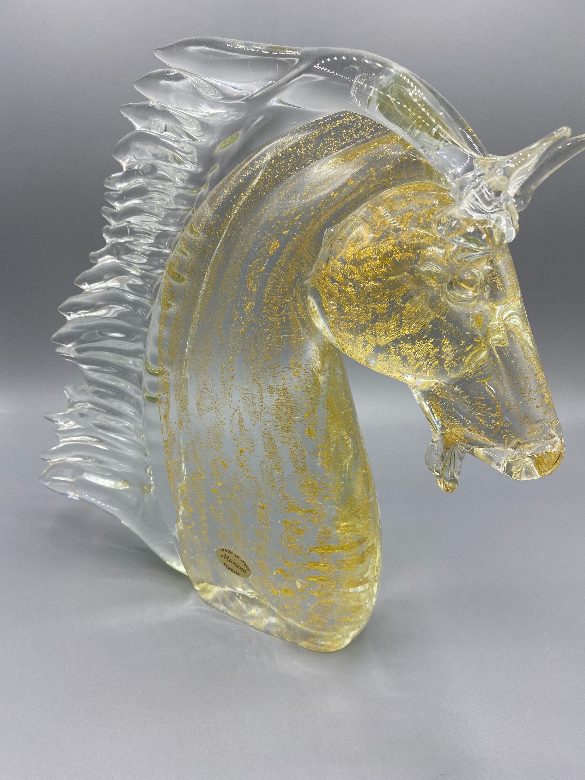 Vintage Large Venezia Italy Murano Aventurine Zanetti Style Horse