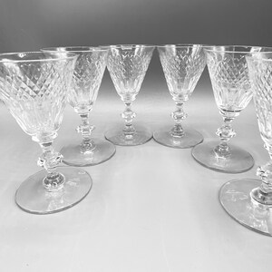 Vintage 6 Hand-cut Crystal Cognac Toasting Stemware