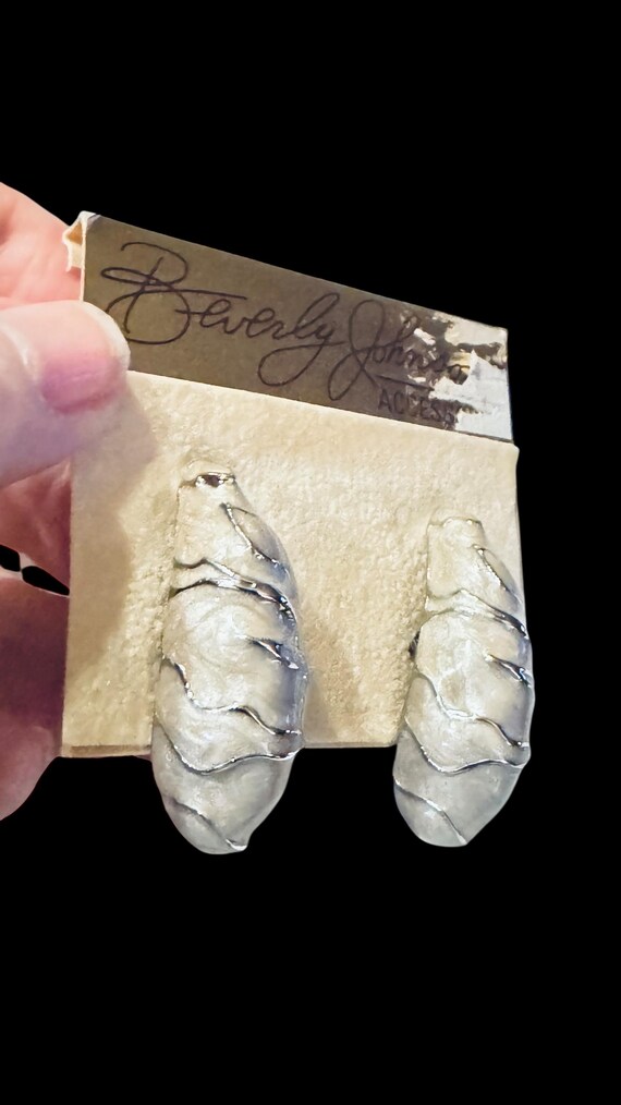 Vtg 1980s Beverly Johnson Rhodium Plated Ribs wit… - image 2