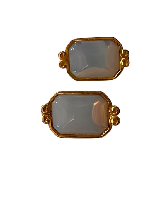 Vintage Givenchy gold plated rectangular Faux opa… - image 7