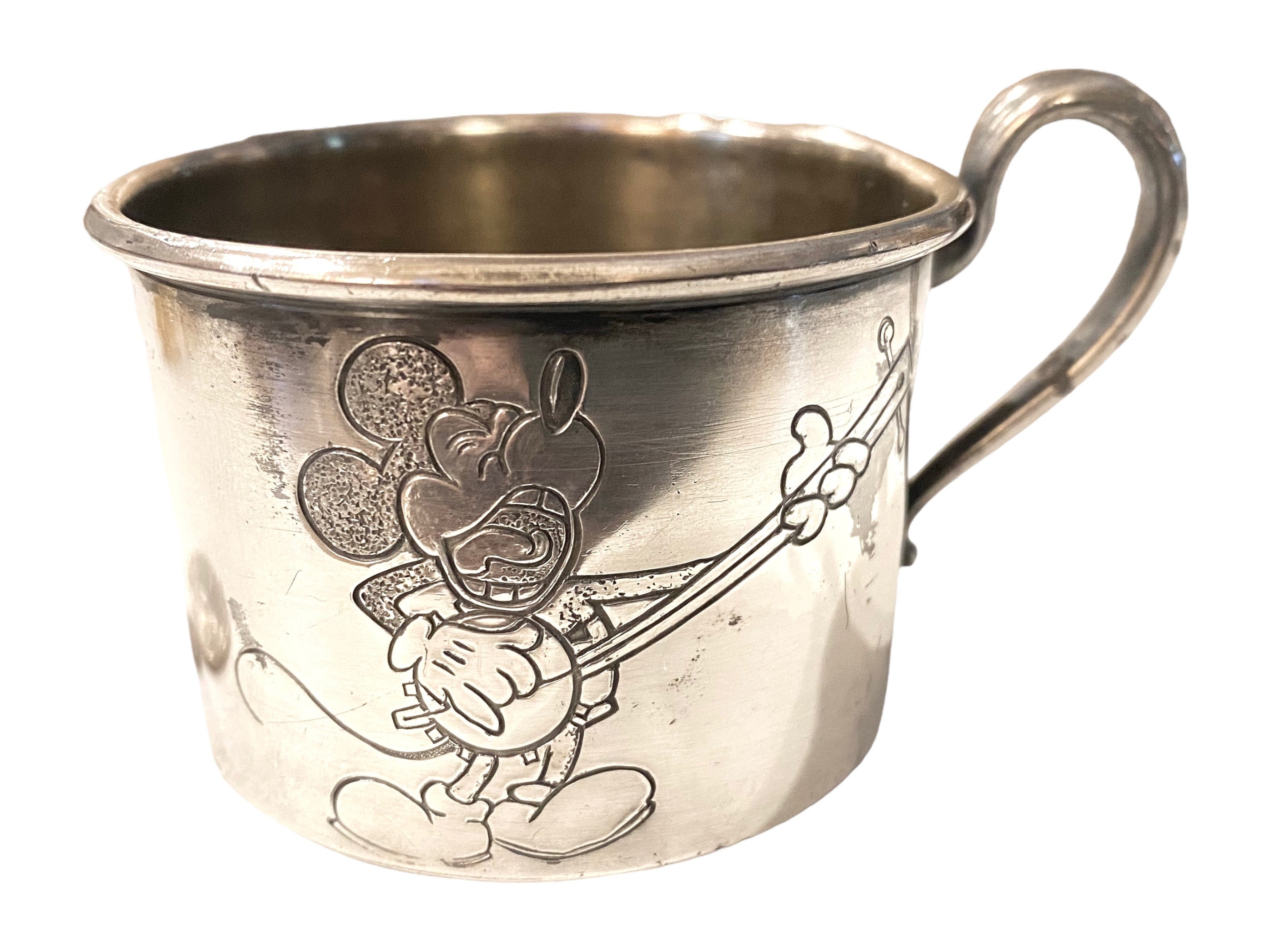 Vintage 1930s Silver Plated Mickey Mouse Baby Cup - Etsy