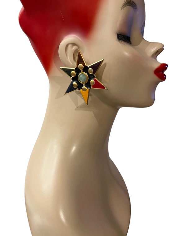 Vintage Dannah Atomic Starburst Yellow Red Black … - image 6