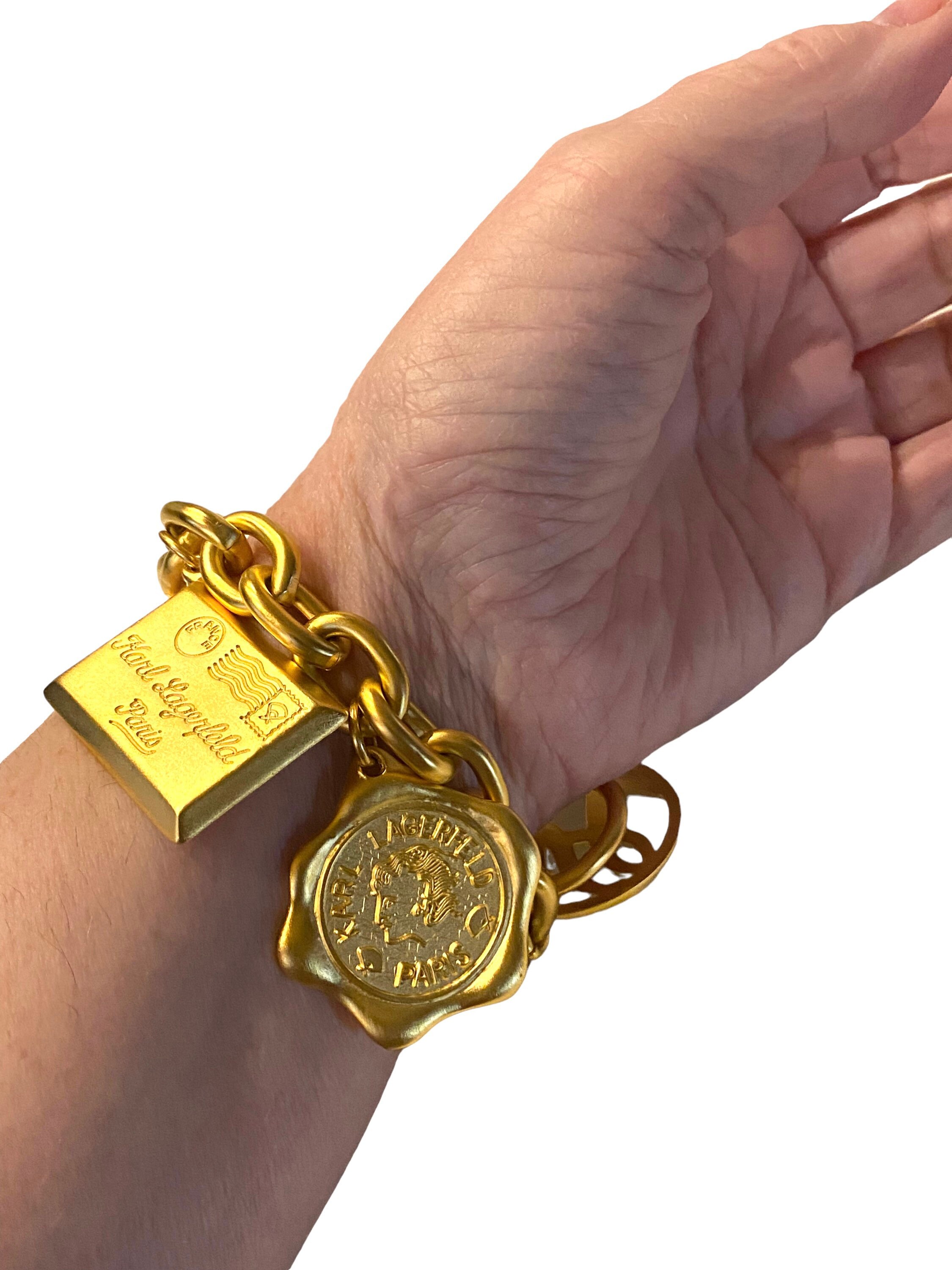 KARL LAGERFELD coin charm gold bracelet