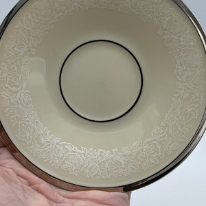 Vintage Lenox Moonspun Platinum Porcelain Demitasse Saucer