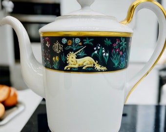 Vintage Christian Dior Licorne Unicorn Coffee Pot with Lid Unused Dior Lover Unique Gift