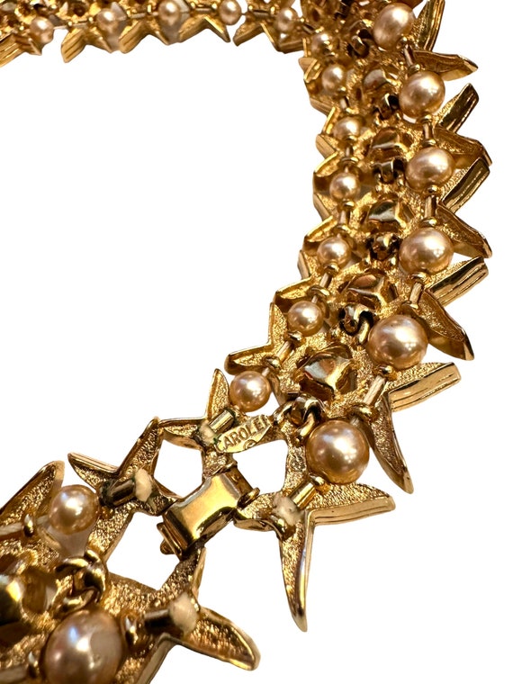 Vintage CAROLEE Gold Plated Pave Crystal again Pe… - image 5