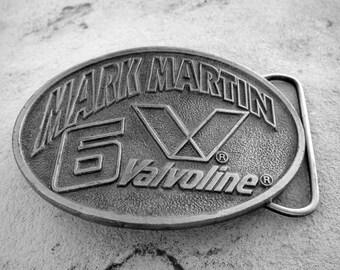 Vintage Mark Martin NASCAR Racing #6 Valvoline American Legends Special Edition Pewter Belt Buckle