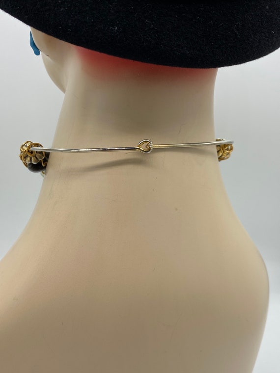 Vtg Brass Artisan Brutalist Wire Choker Necklace … - image 5