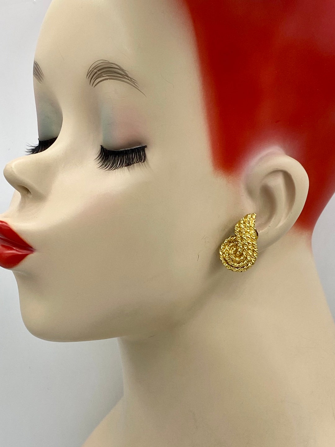 Vintage Gold Triple Weave Rope Clip Earrings II35 - Etsy