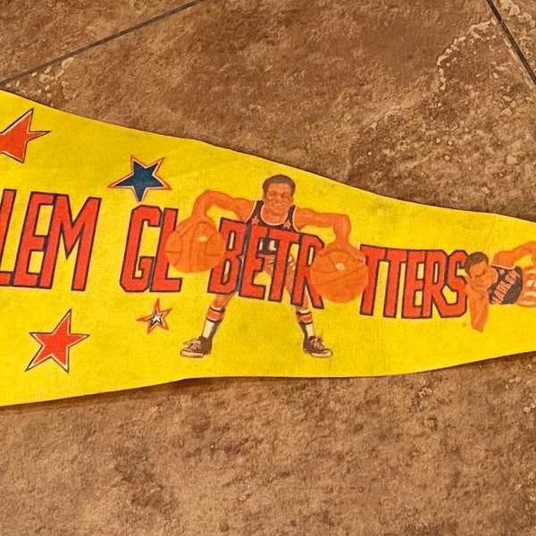 Fanion Vintage USA Harlem Globetrotters - Dédicacé - Basketball Collection