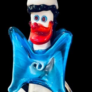 Vintage MCM Murano Star Hat Circus Clown Figurine Art Glass 12”