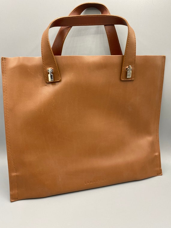 Vintage Lamarthe Caramel Brown Leather Tote MINT