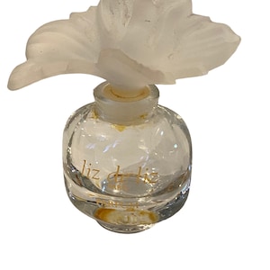 Frasco de perfume vintage con flores de MCM fabricado en Francia Liz de Liz, raro y difícil de encontrar, con tapón de resina