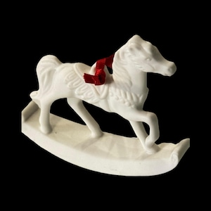 Adorno navideño de caballo balancín vintage de Hutschenreuther