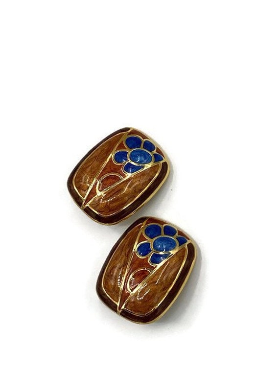 Vintage Helena Rubinstein Paris Enamel Flower Cli… - image 2