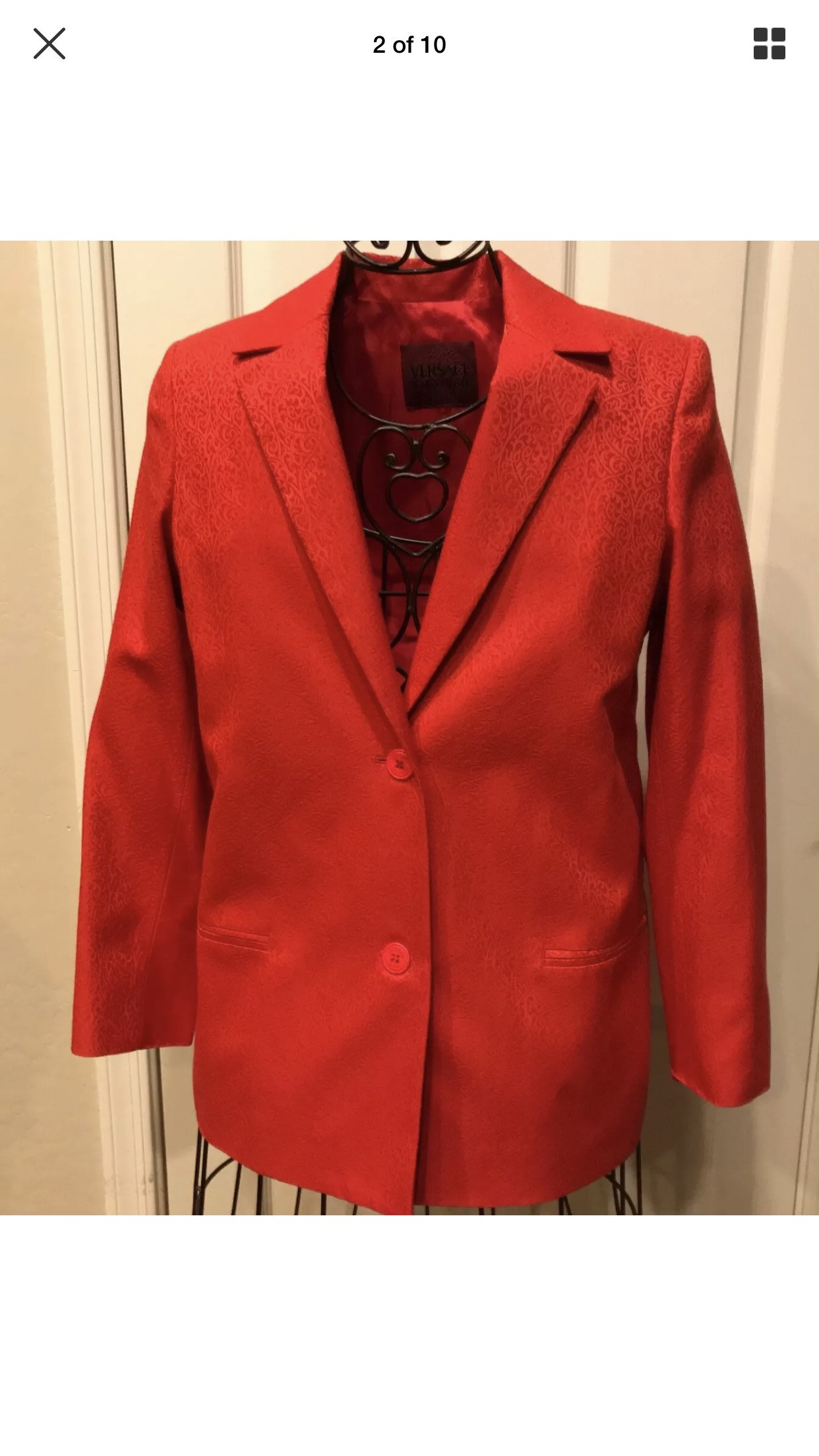Vintage Apple Red Versace Jeans Couture Tapestry Pattern Jacket Unisex ...