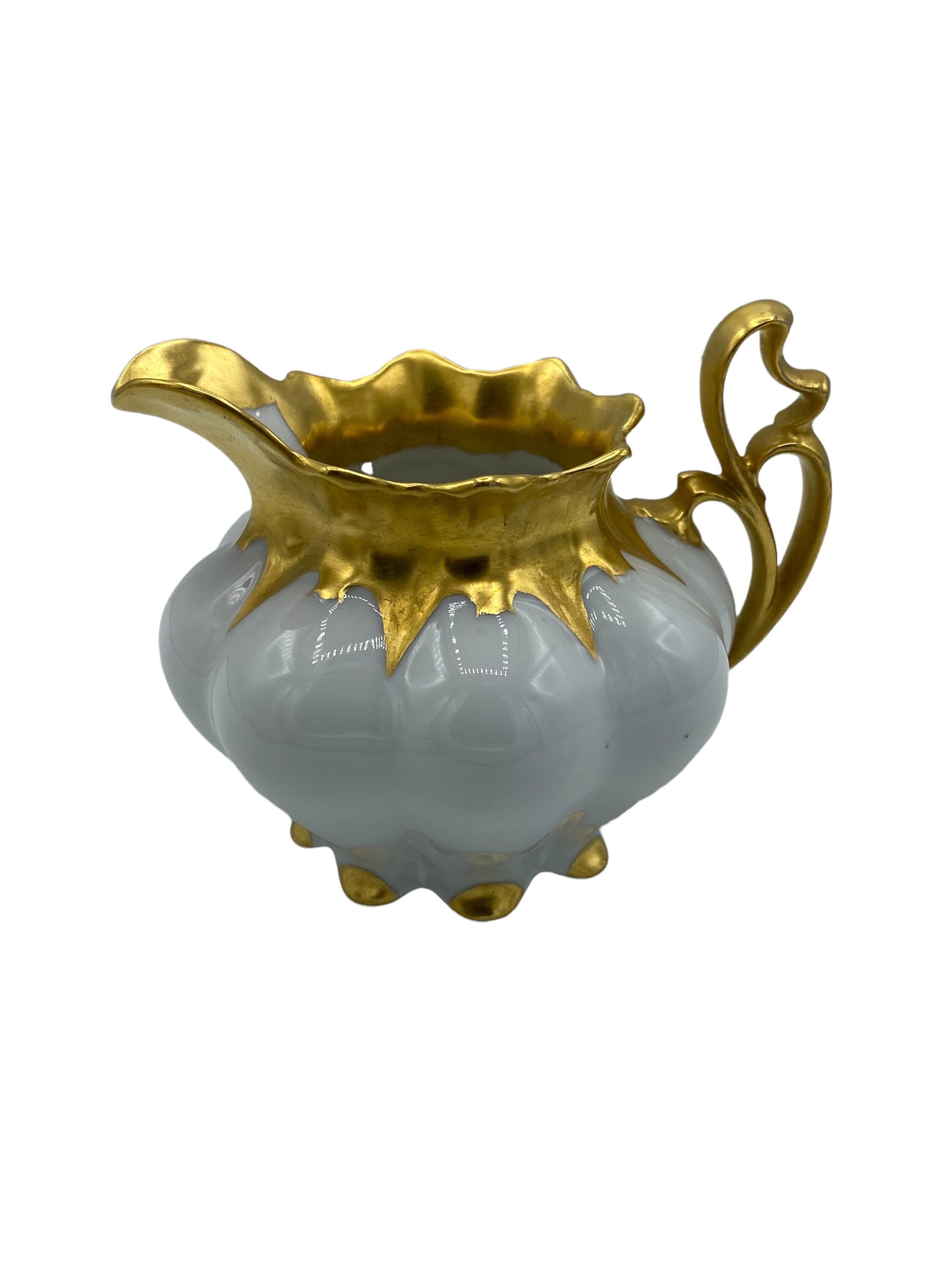 petrikukun0501 様 Vintage Victorian MZ Austria Porcelain Pitcher Creamer White Gold