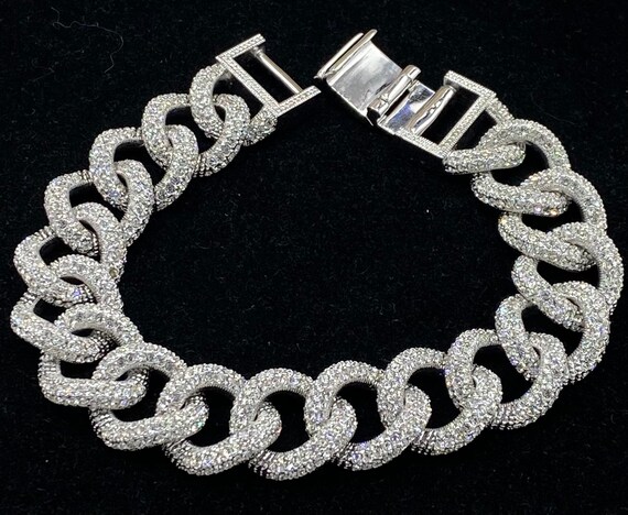 Vintage Marked N Silver Rhodium Plated Pave Cryst… - image 5