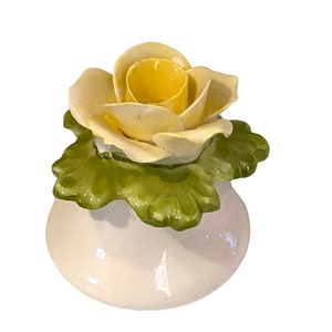 Vintage Aynsley Fine English Bone China Flower Salt or  Pepper Shaker Yellow Rose