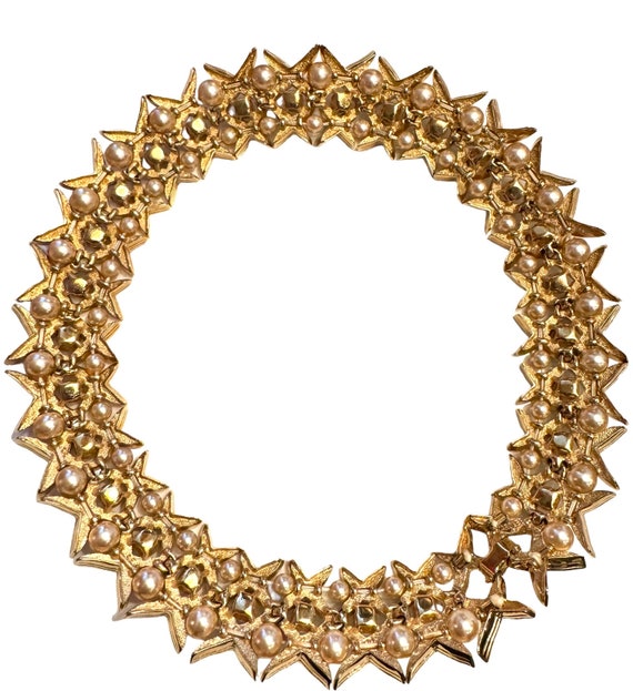 Vintage CAROLEE Gold Plated Pave Crystal again Pe… - image 4