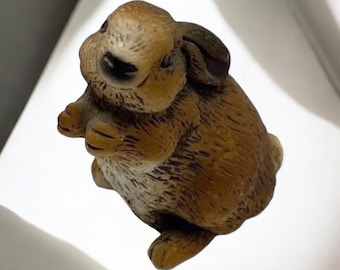 Vintage Lucchesi Faro Painted Resin Bunny Rabbit Figurine