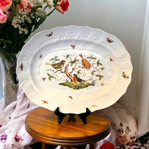 Vintage Herend Hungary Rothschild Bird Turkey Platter Older Model Free Continental US Shipping As Is Herend Lover Gift