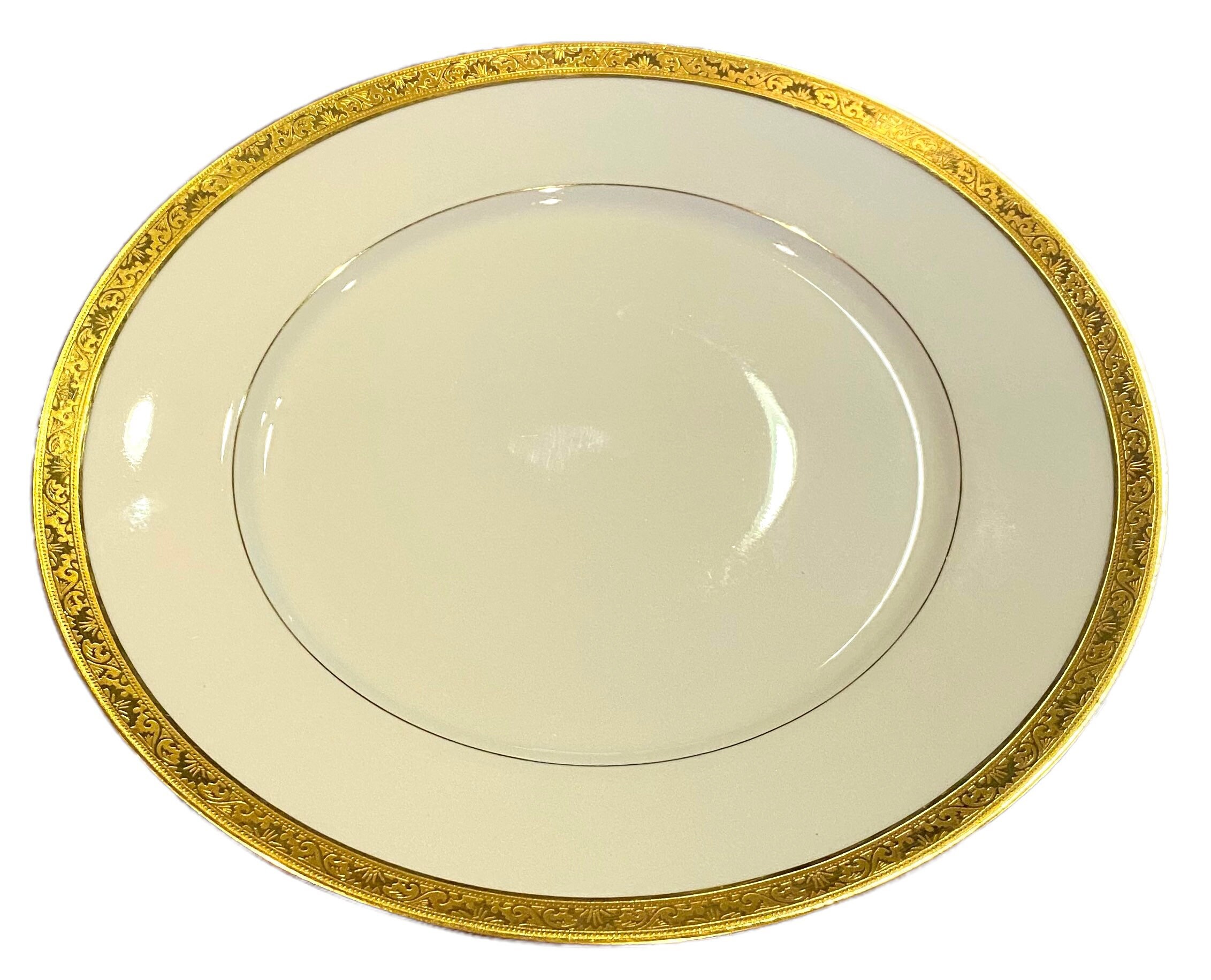 Vtg Raynaud French Renaissance Ambassador Gold Dinner Plate
